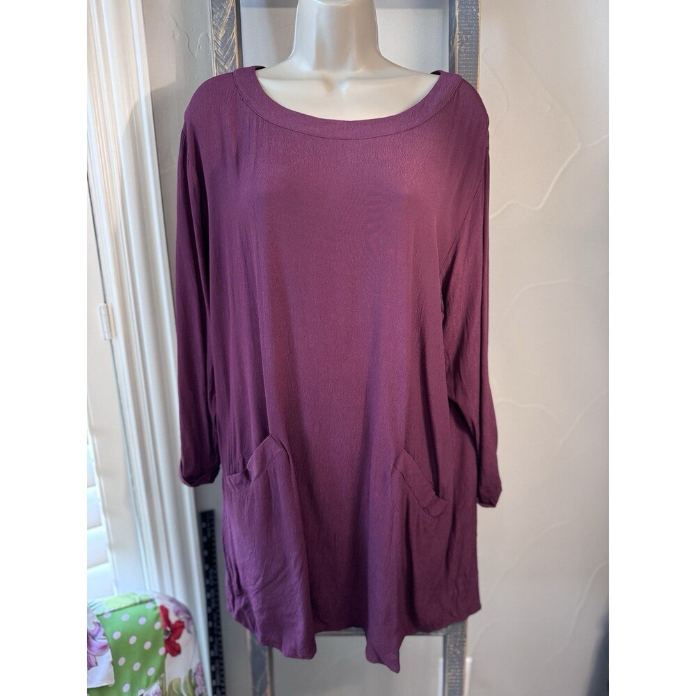 Entro Women's Medium Dress Maroon Red Short 3/4 Length Sleeves